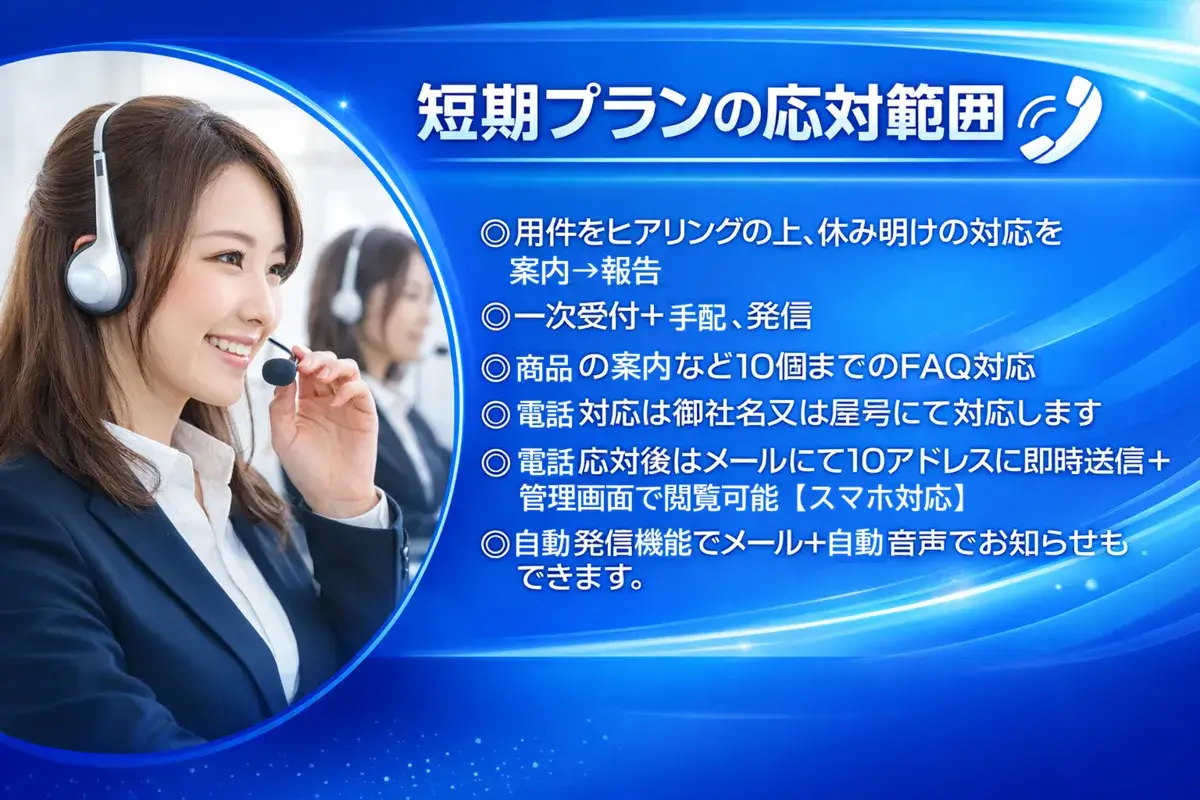 テルシンク24の短期電話代行サービス